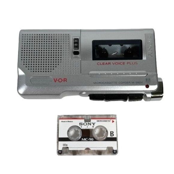 Sony M560V Micro Cassette Voice Recorder M-560V + Blank Tape Works MINT - VIDEO - Picture 1 of 12